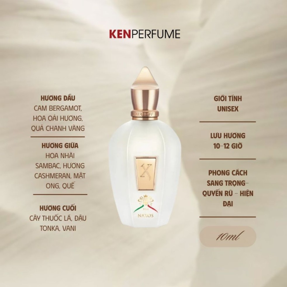 10ML Xerjoff 1861 Naxos | Nước Hoa Unisex | KenPerfumeVN