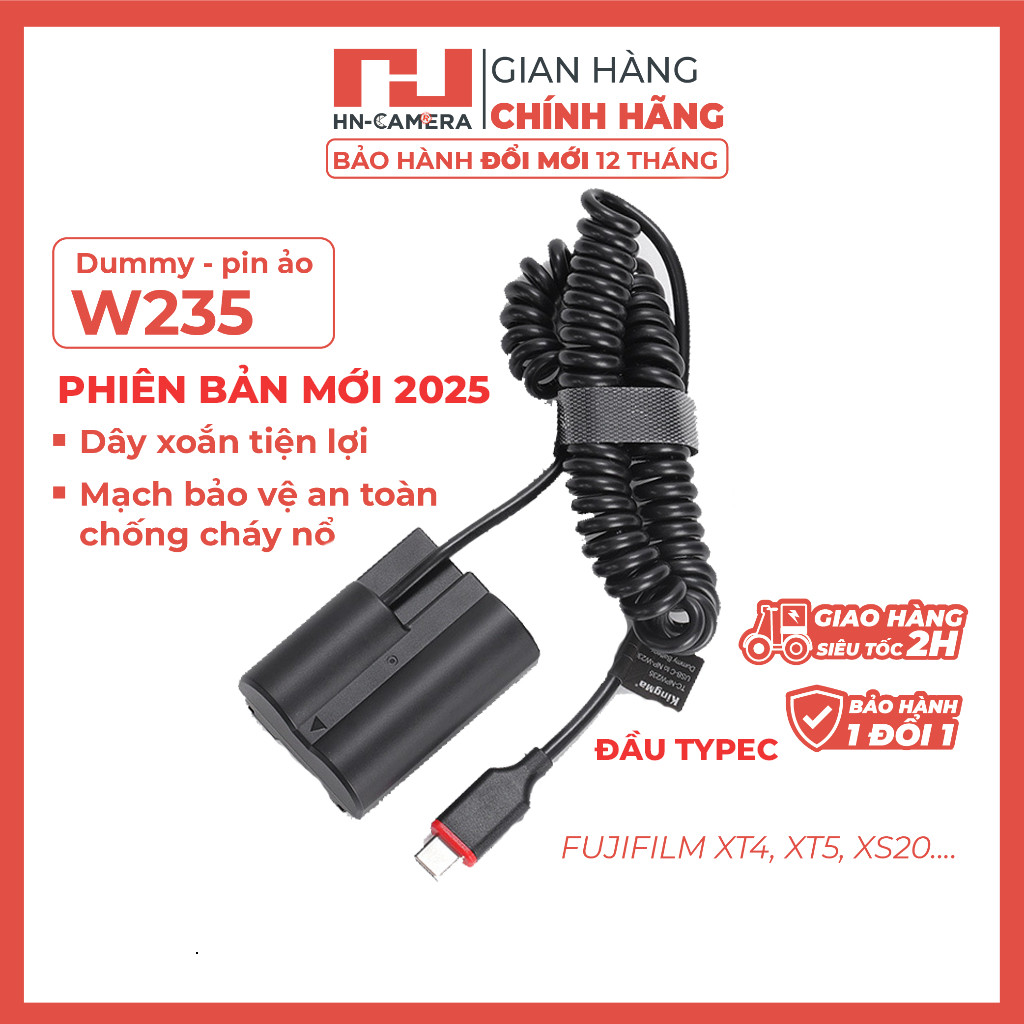 Pin Ảo/ Pin Giả/ Pin dummy Kingma W235 cho máy ảnh Fujilim