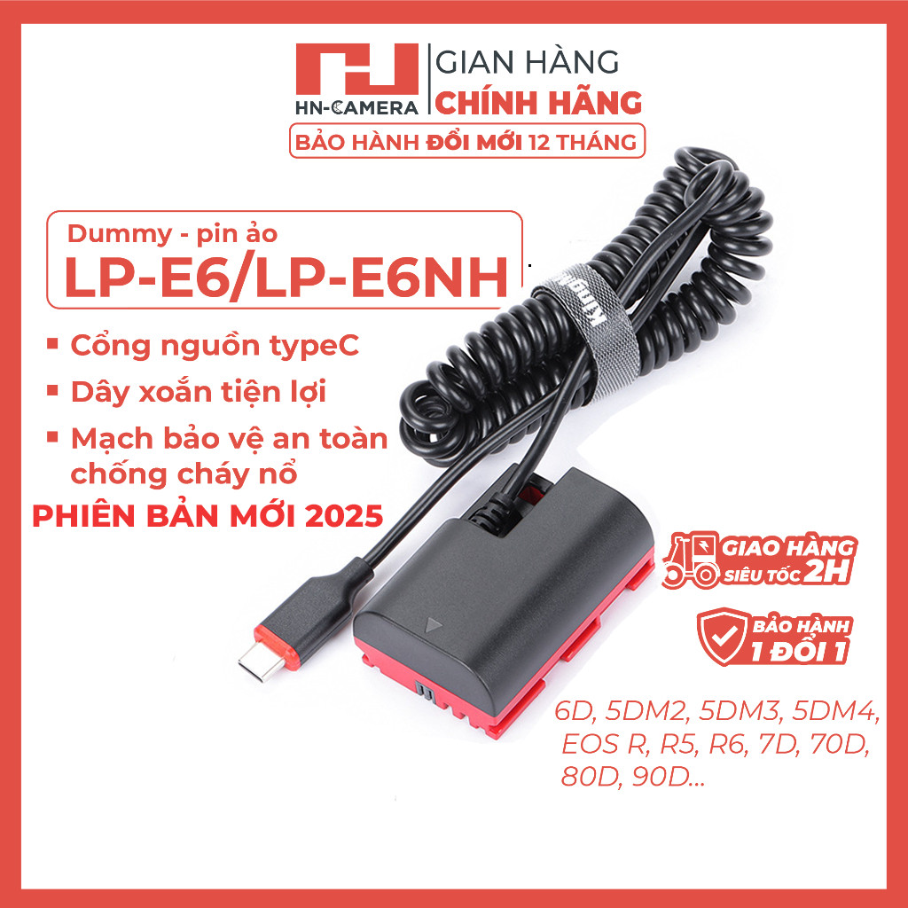 Pin Ảo/ Pin Gỉa/ Pin Dummy Kingma  LP-E6 LP-E6NH Cho Máy Ảnh Canon