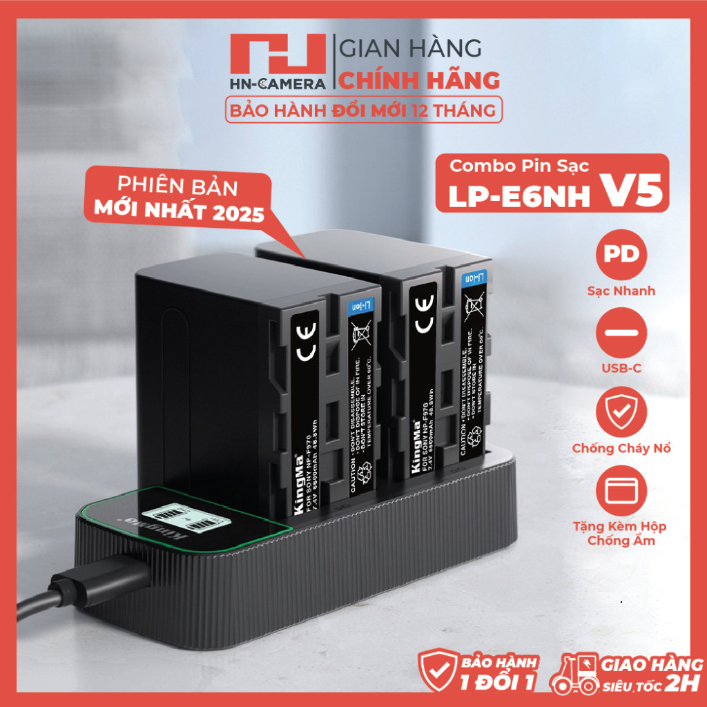 Bộ Sạc Đôi và Pin Kingma NP-F970 Cho Thiết Bị Studio ( PHIÊN BẢN SẠC NHANH)