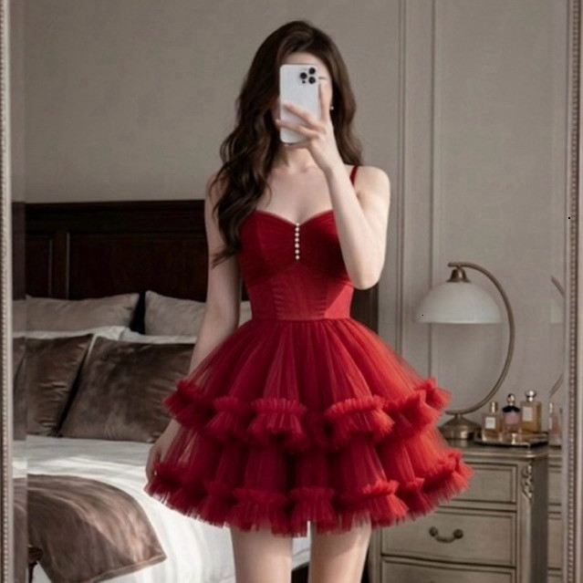 DL17 ĐẦM LƯỚI BÈO 2 TẦNG 2 DÂY ĐI CHƠI, ĐI TIỆC, ĐẦM CÔNG CHÚA, ĐẦM SINH NHẬT