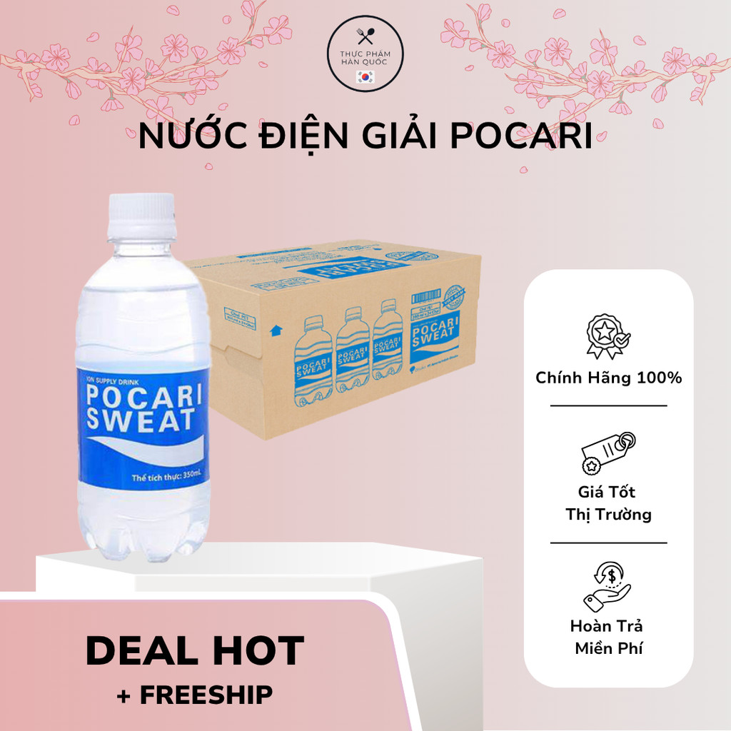 Thùng Nước Khoáng Pocari Sweat 350ml 24 chai Bổ Sung Ion Bù Nước