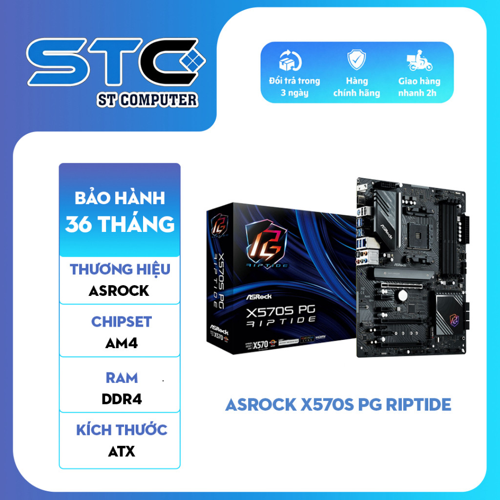[New] Mainboard ASRock X570S PG Riptide - Hàng Mới 100% - Bảo hành 36 Tháng