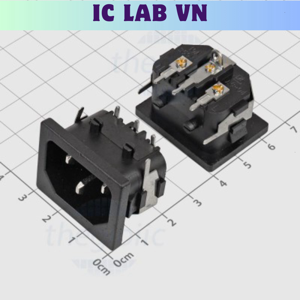 [2 Cái]- AC007 Đầu Nối Nguồn AC Hàn PCB 10A Ic Lab VN