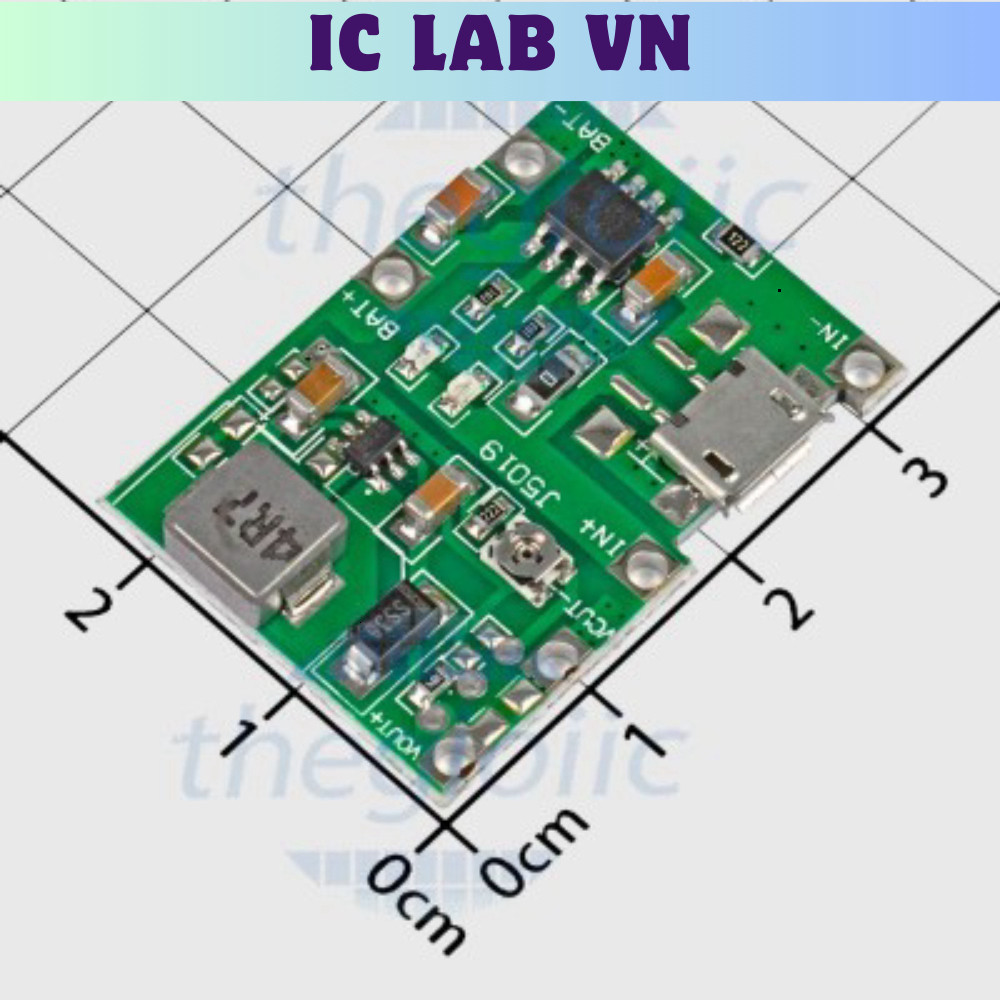 [2 Cái]- J5019 Mạch Tăng Áp Kèm Sạc Pin 18650 1S Ic Lab VN