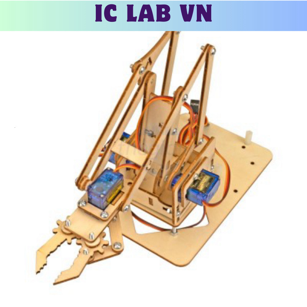 Khung Cánh Tay Robot 4 Bậc Tự Do, Tự Lắp Ic Lab VN