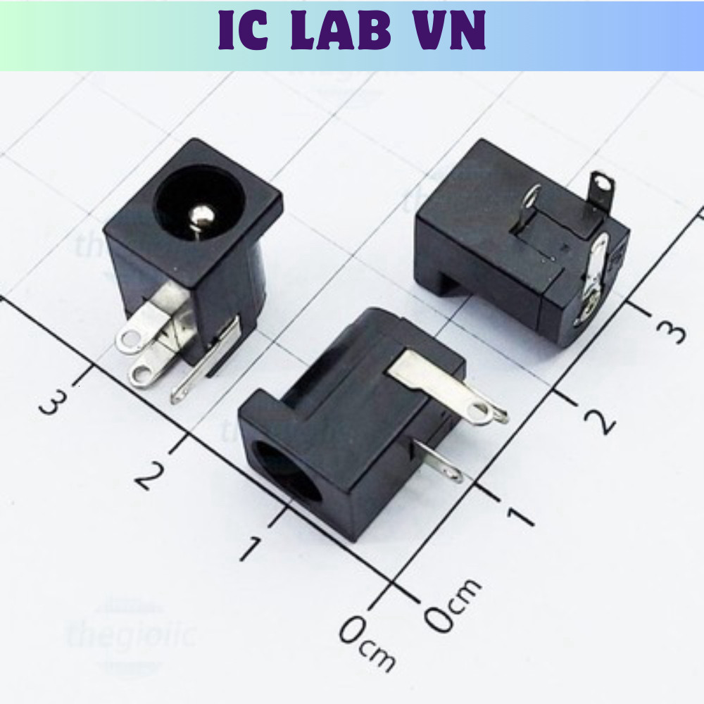 [20 Cái]- DC5525 Đầu Nối Nguồn DC Cái 5525 Hàn PCB Kim 2.5mm Ic Lab VN