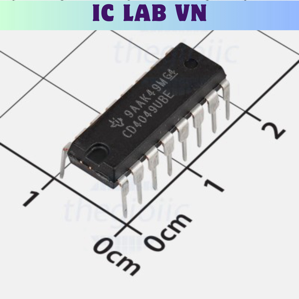 [3 Cái]- CD4049UBE IC Hex Inverter, 16-DIP Ic Lab VN