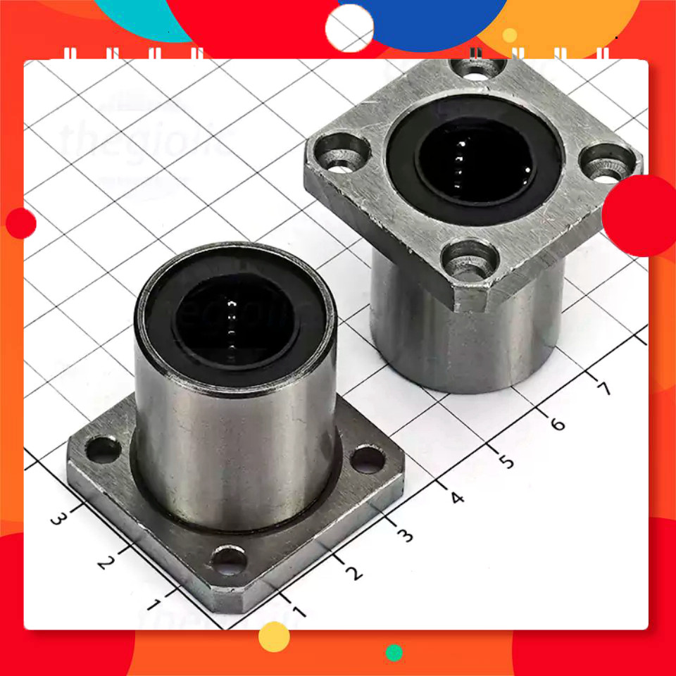 LMK16UU Bi Trượt, Con Trượt Mặt Bích Vuông Lỗ Trục 16mm, Đường Kính Ngoài 28mm, Dài 37mm TechParts V