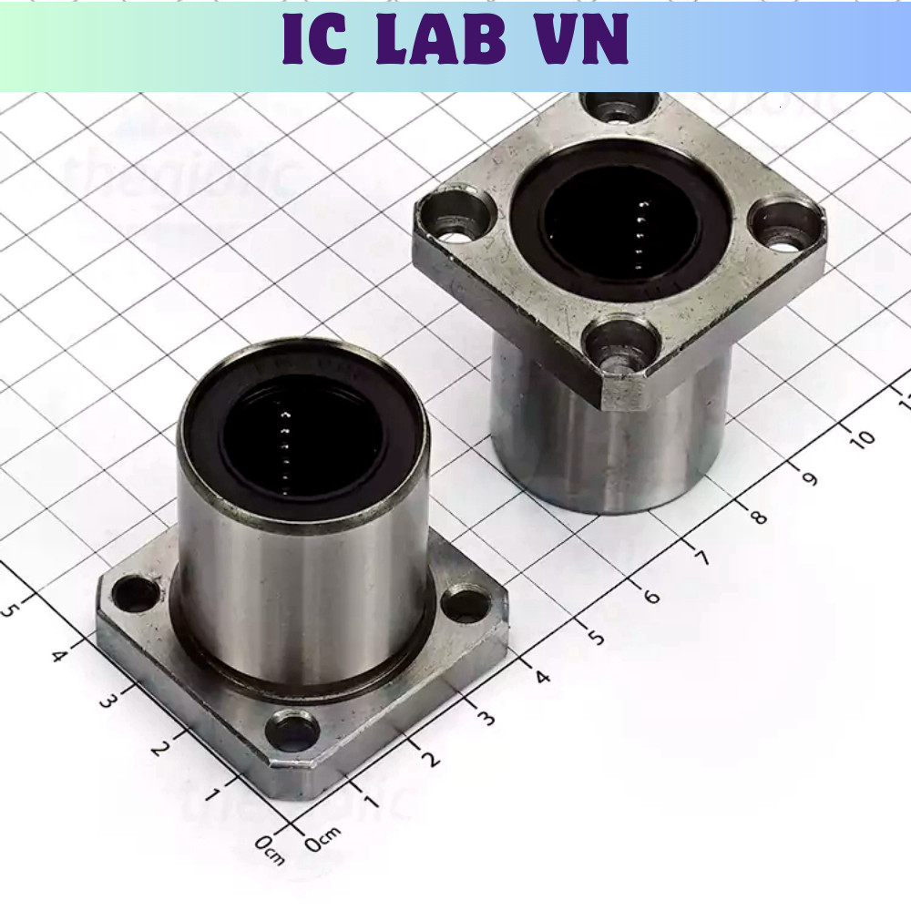 LMK20UU Bi Trượt, Con Trượt Mặt Bích Vuông Lỗ Trục 20mm, Đường Kính Ngoài 32mm, Dài 42mm Ic Lab VN