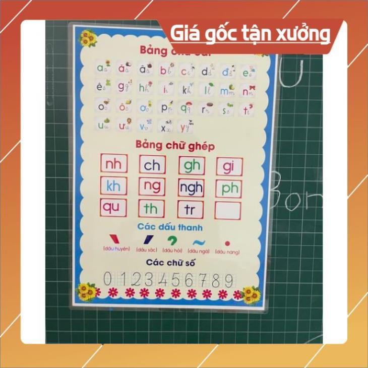 Tờ giấy Bảng chữ cái khổ to a3 a4  ép plastic