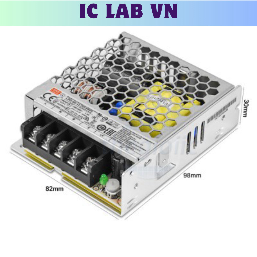 LRS-50-12 Nguồn Xung Tổ Ong Mean Well 12V 4.2A 50.4W Ic Lab VN