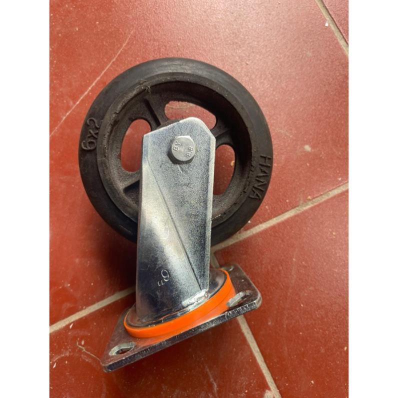 Bánh cao su lõi (gang nan) đường kính 150mm càng tĩnh, xoay, khoá [BC shop] (Shop BC) . g