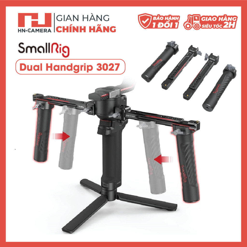 Tay cầm đôi SMALLRIG 3027 cho Gimbal DJI RSC2 / RS2 / RS3 / RS3 Pro/ RS4 / RS4 Pro