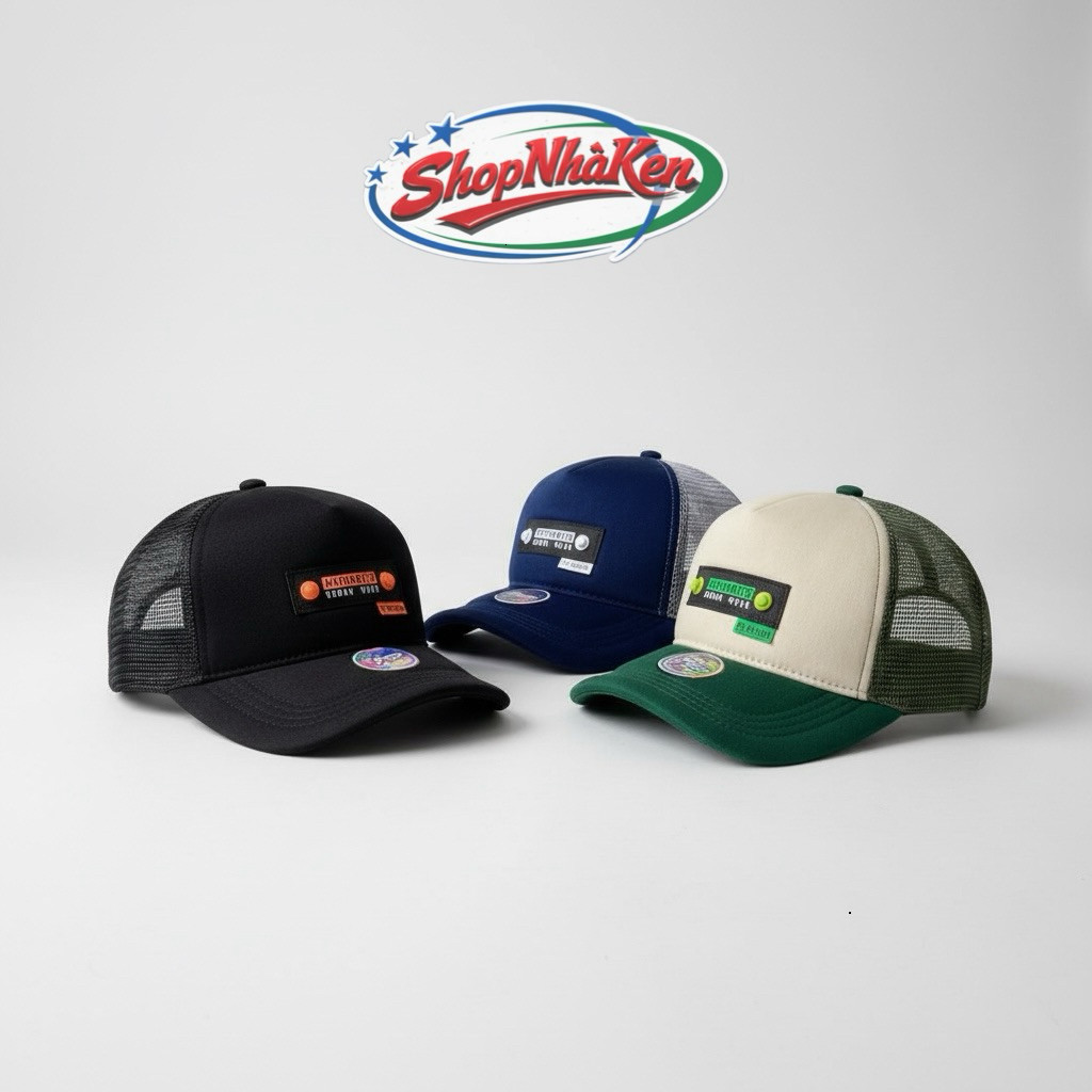 Mũ Lưới Trucker Mút Xốp – Mỏ Cong Phong Cách Streetwear
