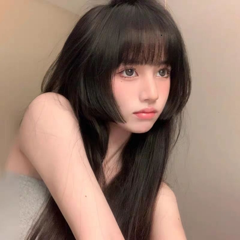 [Sẵn] Wig/Tóc giả mái Hime sinh viên Nhật Bản màu socola - TT012 Nâu mái Hime [Miu Cosplay]
