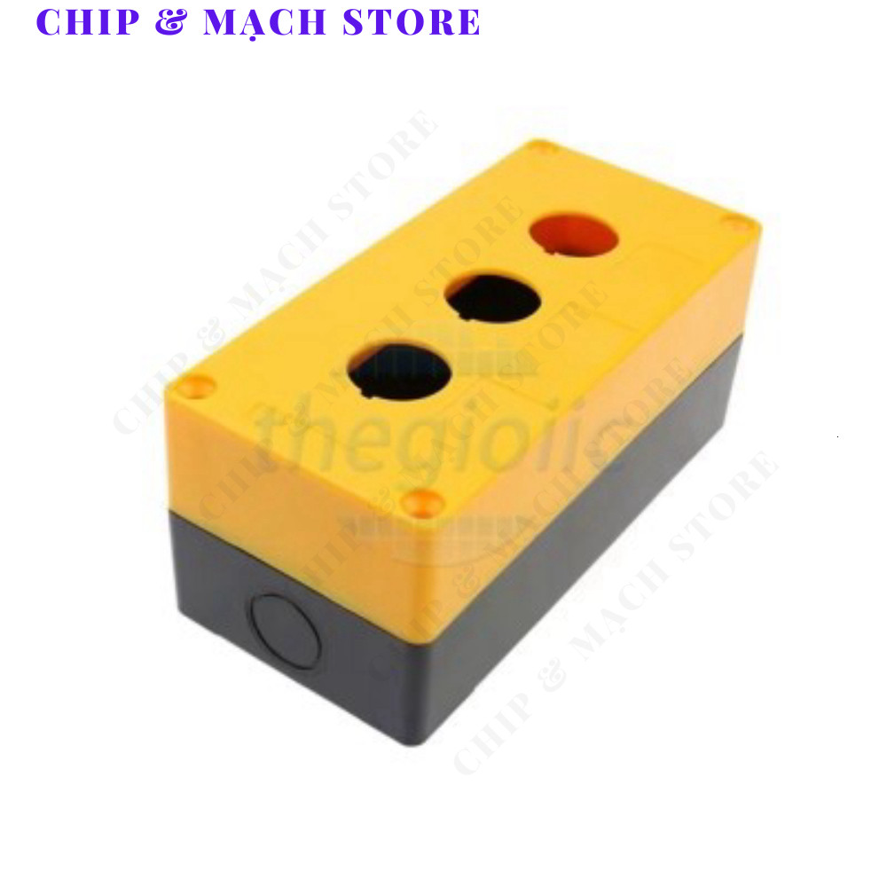 BX3-22 Hộp 3 Nút Nhấn Điều Khiển 22mm Màu Vàng Chip & Mạch Store