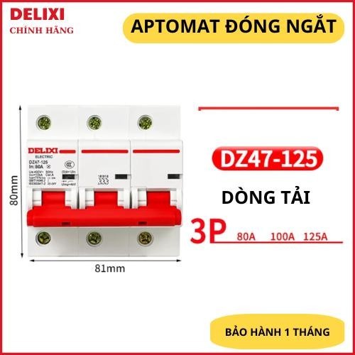 CB AC DELIXI 3 pha 80A/100A/125A, Aptomat DZ47 - 125 3P li(D) Thương Hiệu DELIXI