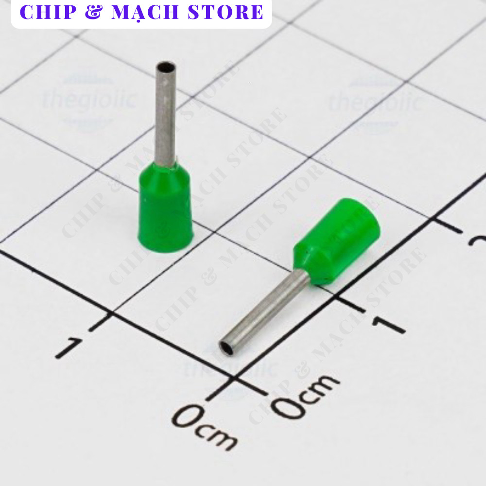 [100 Cái]- E0508 Cos Pin Rỗng Cỡ Dây 0.5mm2 Màu Xanh Lá Chip & Mạch Store