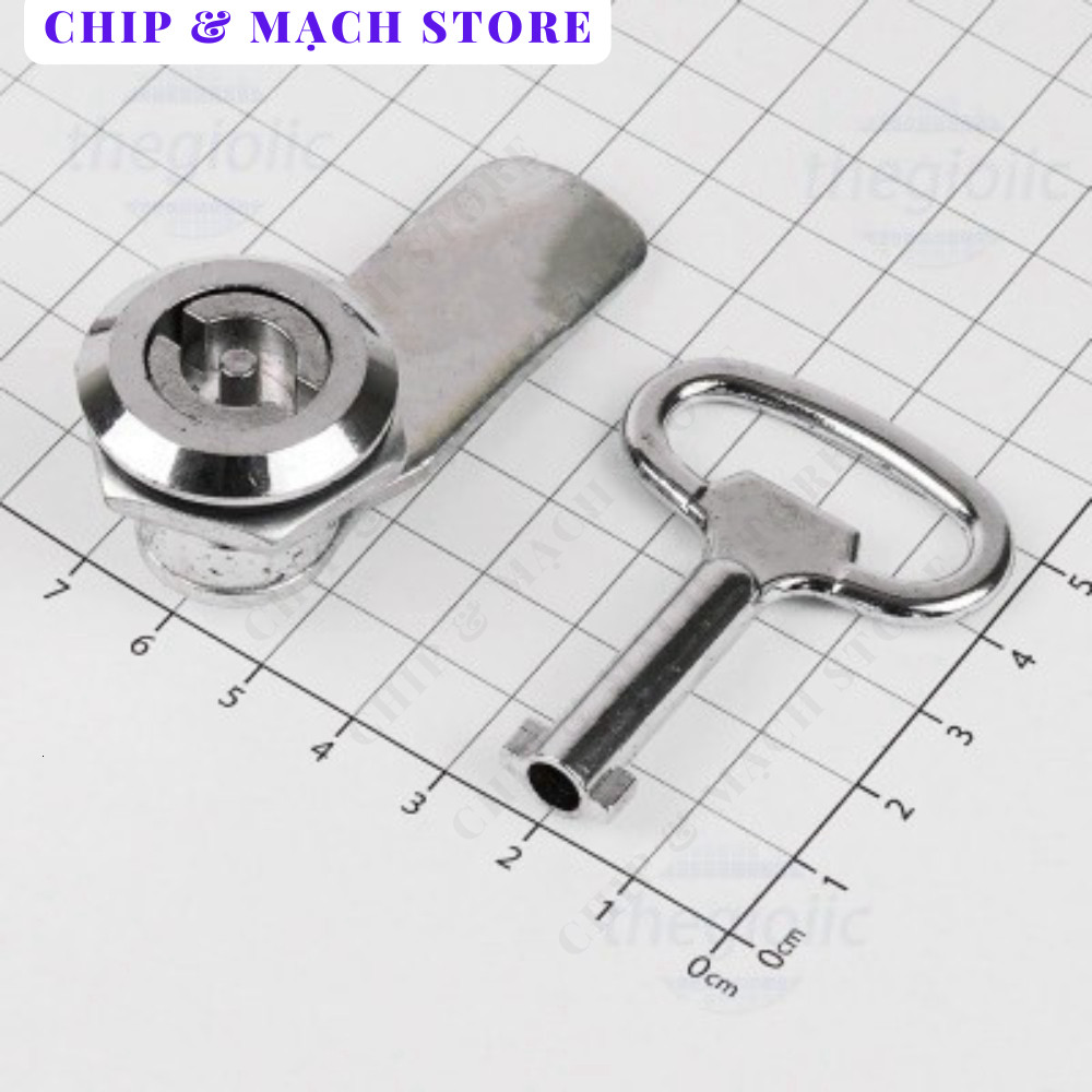 MS705-1-2 Khoá Tủ Điện Tròn Cao 18mm, Kẽm Mạ Chrome, Kèm Chìa Khóa Chip & Mạch Store