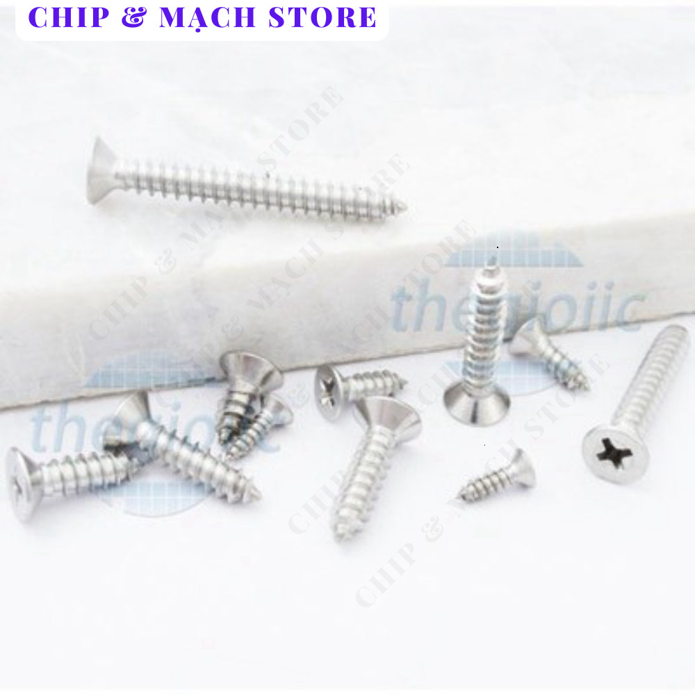 [10 Cái]- Vít Nhọn KA M6 x 20mm 304 Chip & Mạch Store