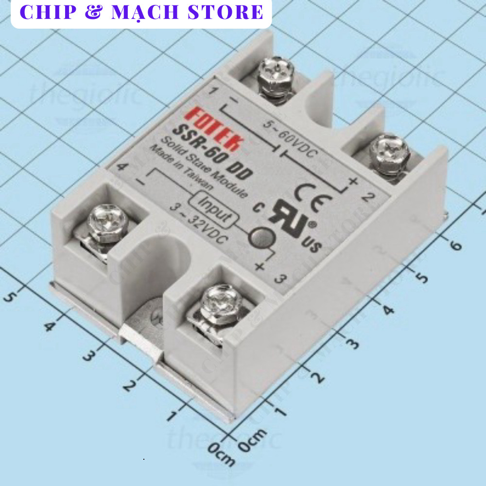 Fotek SSR-60DD Rơ Le Bán Dẫn 60A 5-60VDC Chip & Mạch Store