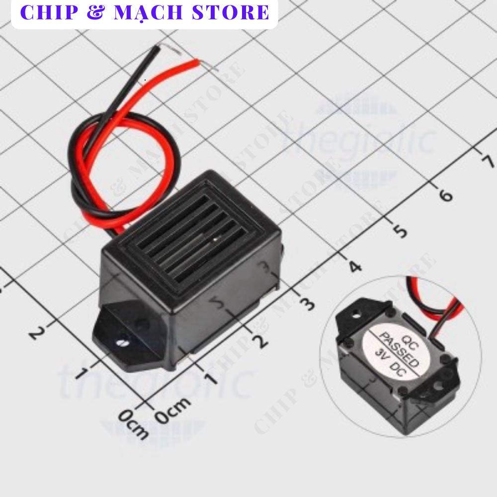 [2 Cái]- Còi 400Hz 3VDC 33x16x15mm Chip & Mạch Store