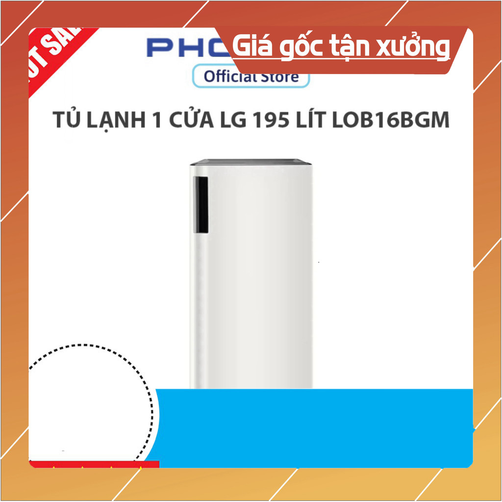 "Tủ Lạnh LG 1 Cửa 195Lít LOB16BGM Bảo Hành 24 Tháng GIAO TOÀN QUỐC"