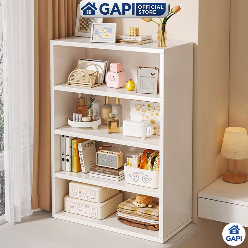 Kệ Sách Gỗ MDF Đa Năng Full Trắng Decor Cho Góc Làm Việc GAPI GA30