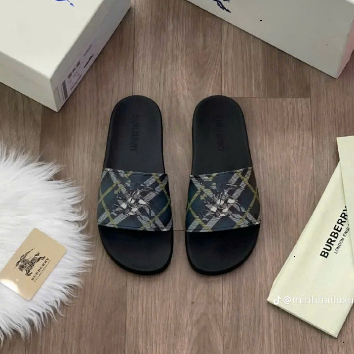Dép Nam Burberry quai ngang hàng - Dép Lê Quai Ngang BBR Đế Casu Đúc Siêu Đẹp Trend -