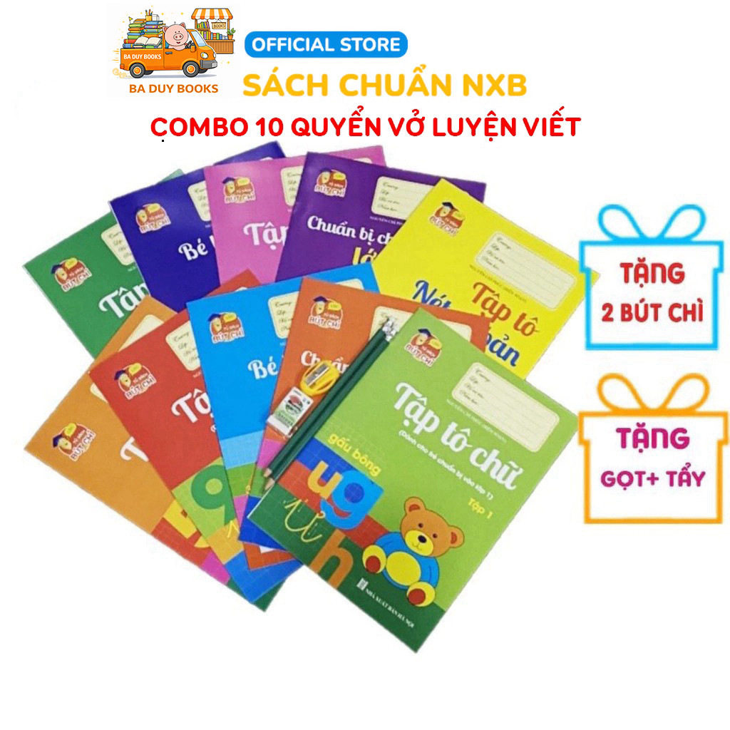 Sách - Bộ 10 Quyển Luyện Viết Tập Tô Chữ Cho Bé Mẫu Giáo