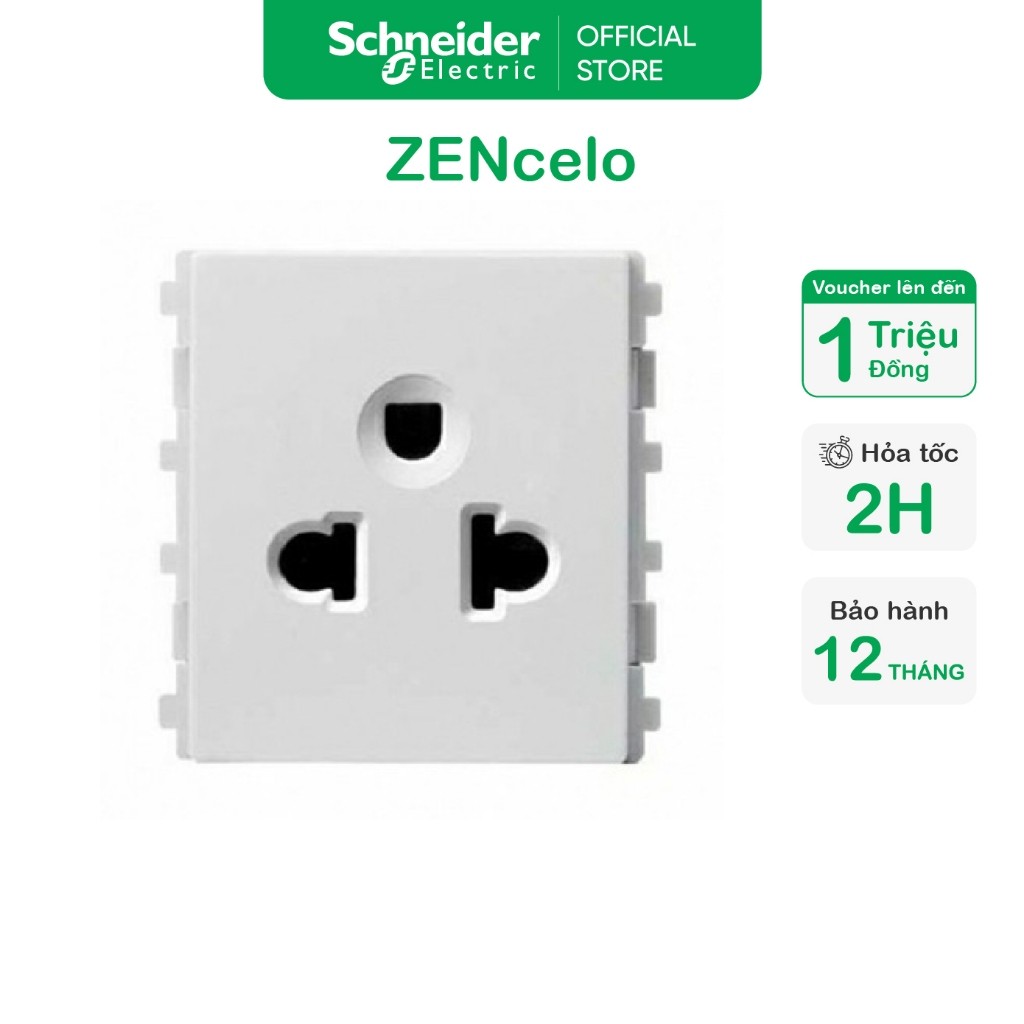 Hạt ổ cắm 3 chấu 16A dòng Zencelo A - Schneider - 84426MUES_WE_G19 84426MUES_BZ_G19 84426LUES2_WE_G1