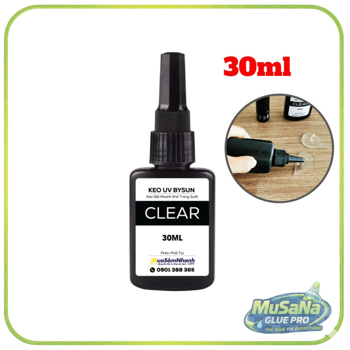 [HCM]  Keo UV dán Kính, Thép, Mica BySun Clear BB010 30ml (không kèm đèn) - GIAO HỎA TỐC