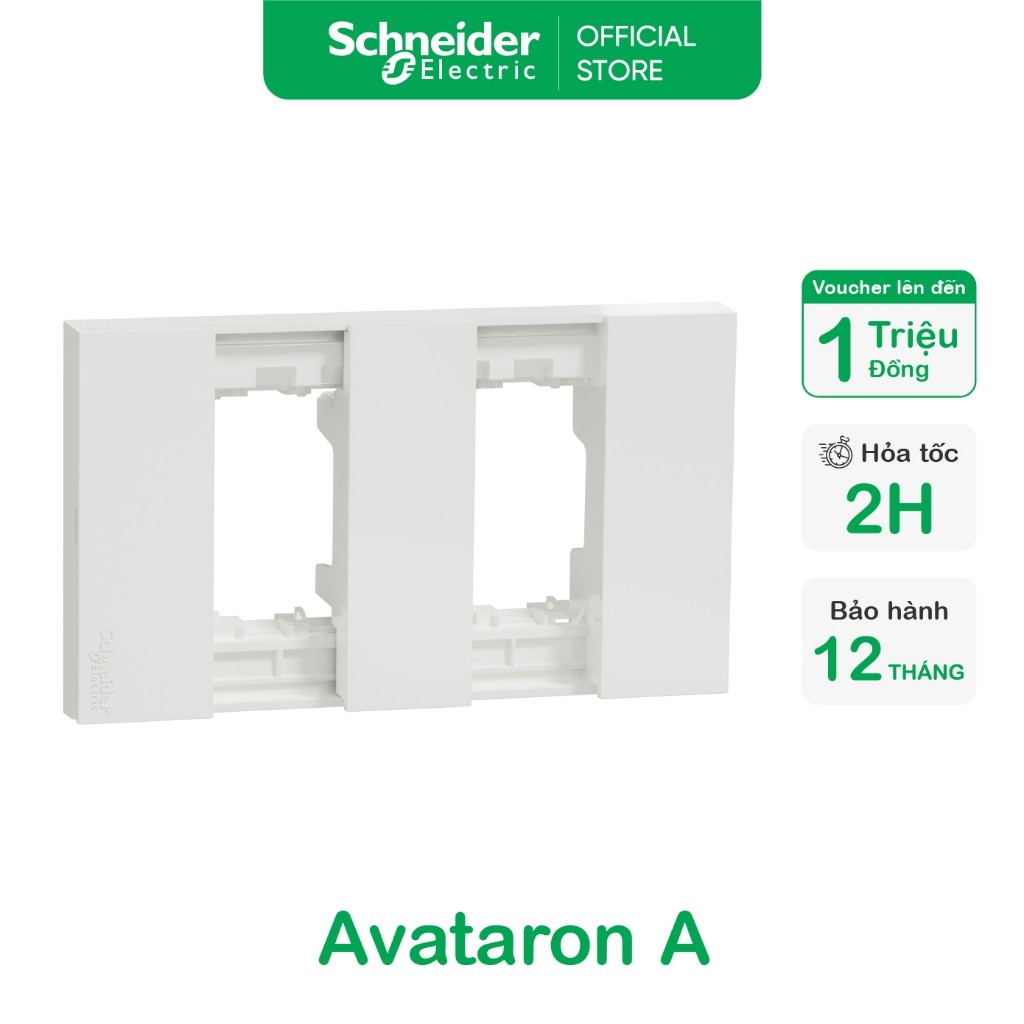 Mặt cho nhiều thiết bị | Mặt công tắc ổ cắm dòng AvatarOn A - Schneider Electric - M3T01_WE M3T02_WE