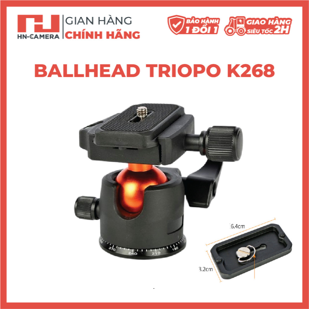Đầu Ballhead K268 Cho Chân Máy Ảnh Tripod