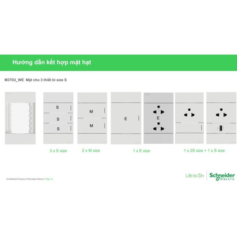 Mặt cho nhiều thiết bị | Mặt công tắc ổ cắm dòng AvatarOn A - Schneider Electric - M3T01_WE M3T02_WE