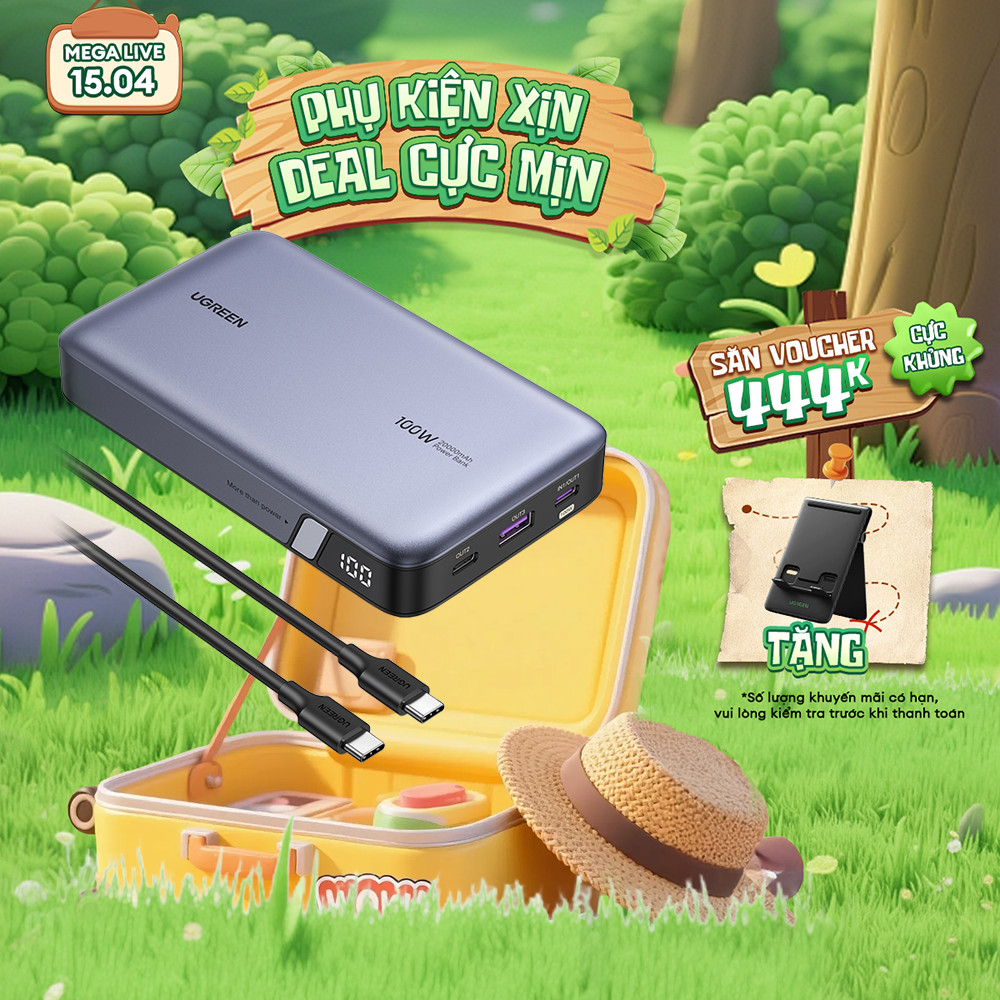 Pin sạc dự phòng Ugreen 20000mAh/25000mAh 100W/145W | Sạc nhanh 3 cổng | BH 18 tháng 1 đổi 1 | 90597A 25188