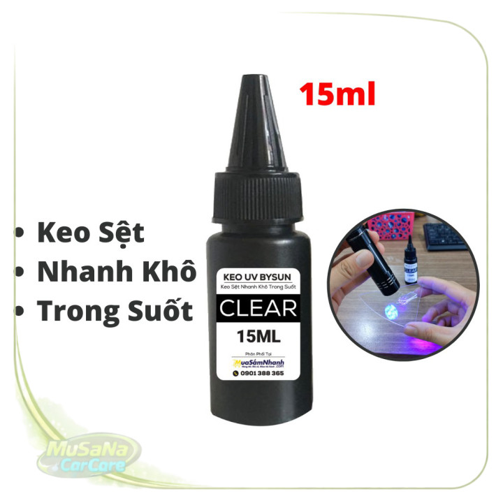 [HOT] Keo UV Bysun Trong Suốt Dán Kính, Dán Thép, Dán Mica BySun Clear BB010 15ml - GIAO HỎA TỐC HCM