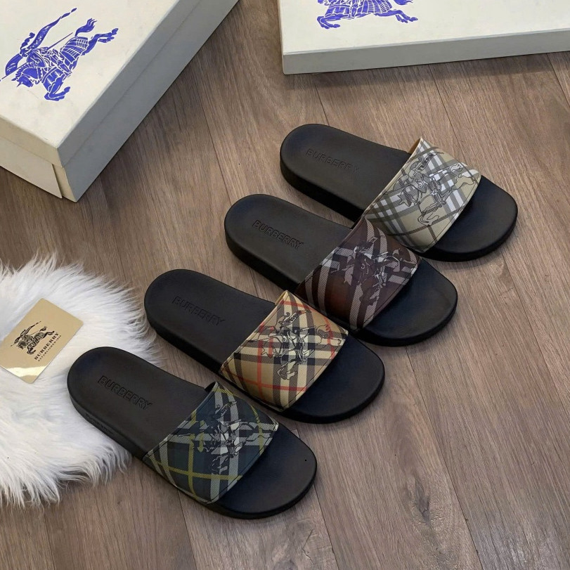 Dép Nam Burberry quai ngang hàng - Dép Lê Quai Ngang BBR Đế Casu Đúc Siêu Đẹp Trend -
