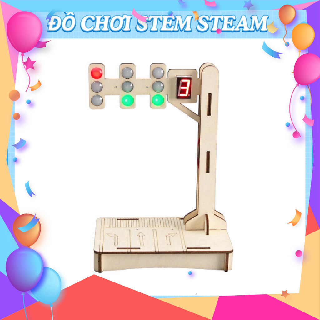 STEM -  Đèn giao thông tín hiệu đếm giờ - Đồ chơi giáo dục STEM STEAM
