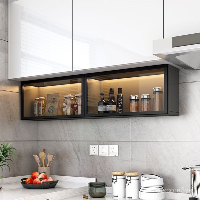 Tủ bếp treo tường bằng gỗ nguyên khối, tủ đựng gia vị không cần khoan, giá để đồ treo tường, tủ đựng