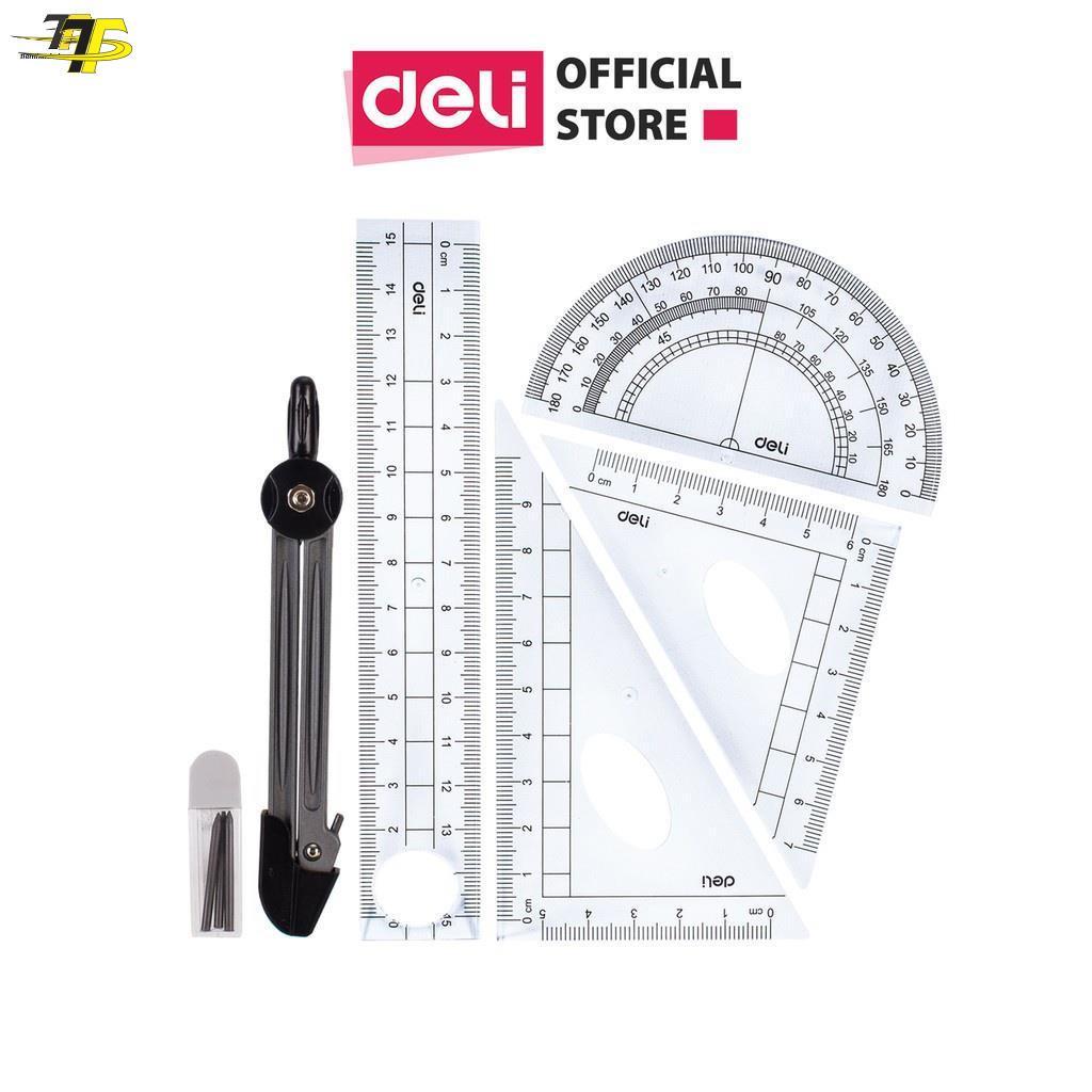 Bộ comba thước kẻ 6 món - Deli 9609 (E9609)