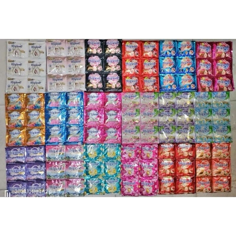 Combo 120 Gói ( 10 dây) Nước xả vải Hygiene  1 Dây ( 12 gói ) gói 20ml, hương hoa, lưu hương lâu làm