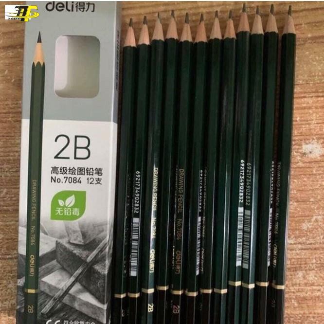 Combo 03 Bút chì 2B cao cấp hiệu Deli 7084