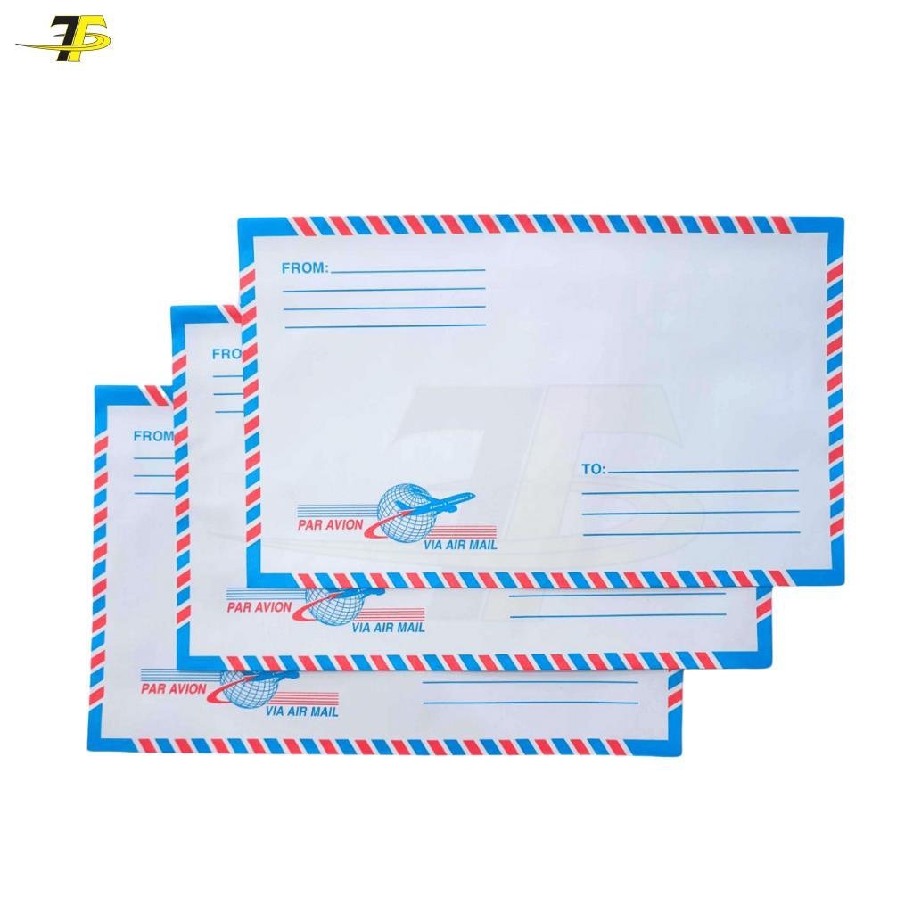 2 xấp Bao thư bưu điện sọc 11 x 18cm (25 cái/ xấp) có keo dán