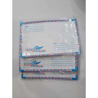 2 xấp Bao thư bưu điện sọc 11 x 18cm (25 cái/ xấp) có keo dán