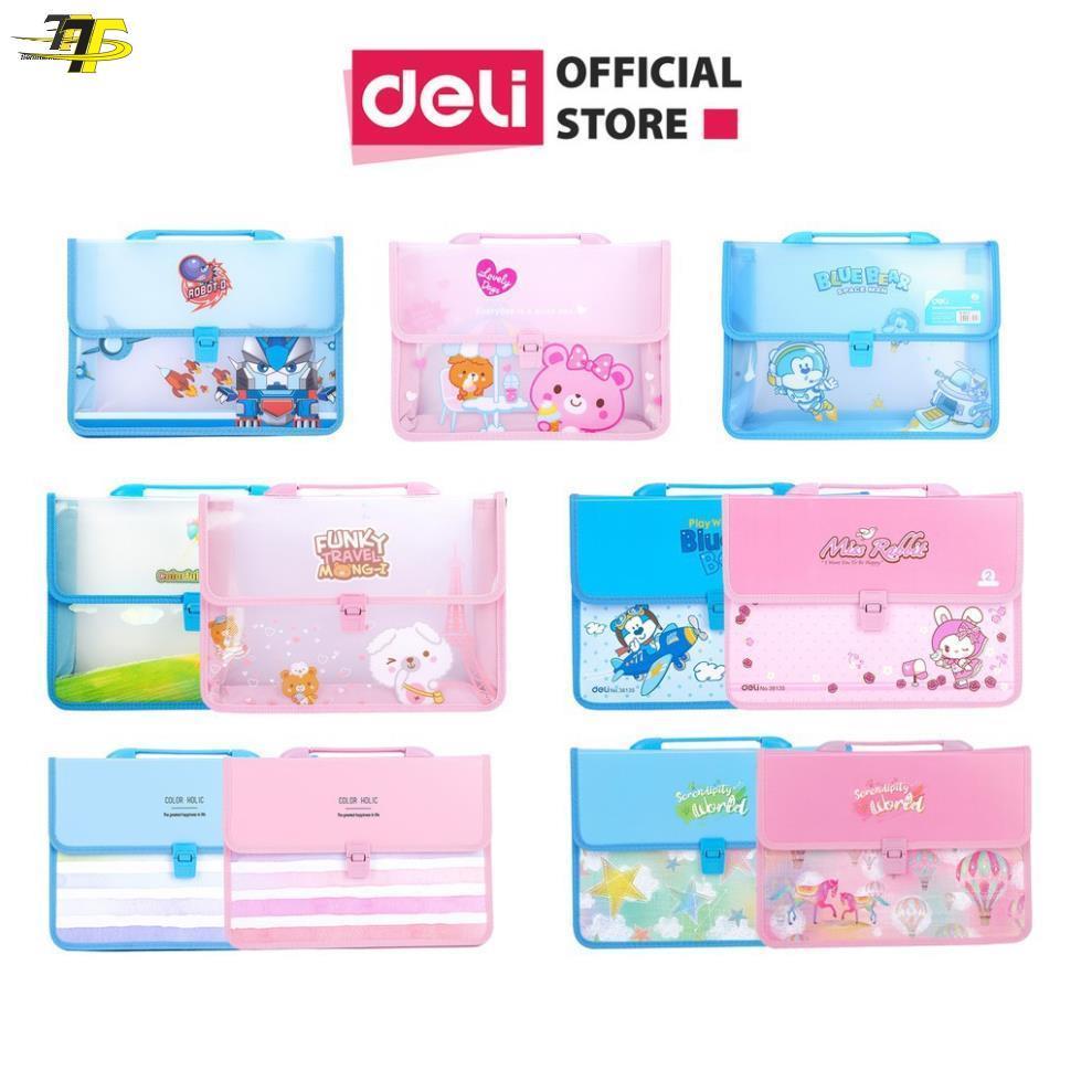 Cặp học sinh hoạt hình Deli - nhựa nhập khẩu Hàn Quốc - E38134/W38166/CZ64902/W38135/CZ64802/W29050