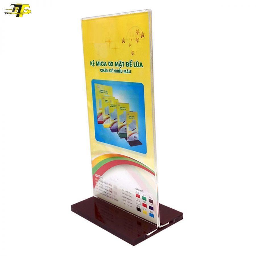 Kệ Mica thực đơn nhỏ, Đế lùa nhiều màu E09 / E09-U, kích thước 10x20cm