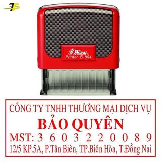 [24 giờ] Khắc dấu tên công ty, mã số thuế, địa chỉ, số điện thoại Shiny S-854