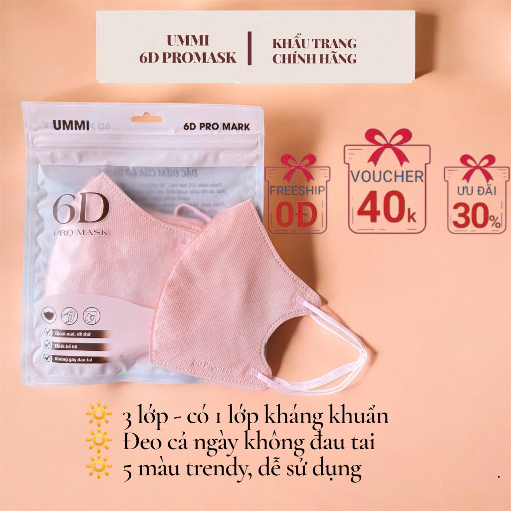 "Combo 6D UMMI - 100 Chiếc Cùng 20 Chiếc Tặng Khẩu Trang Siêu Đẹp Mới"